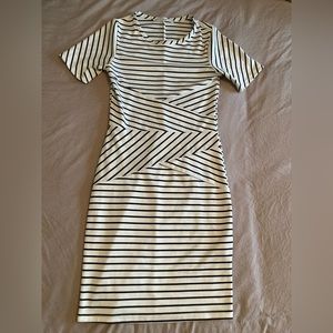 Black&White Striped Bodycon Dress. XS.